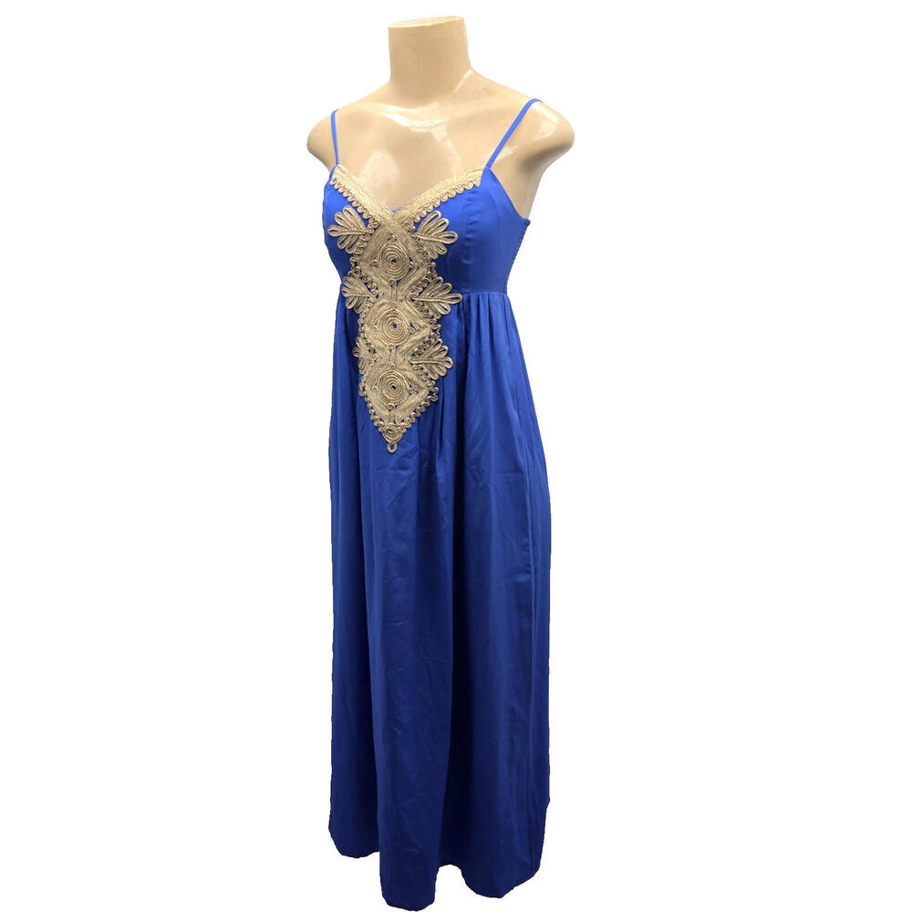 NWT Lilly Pulitzer Silk Maxi Dress Blue Gold Size 00 Formal